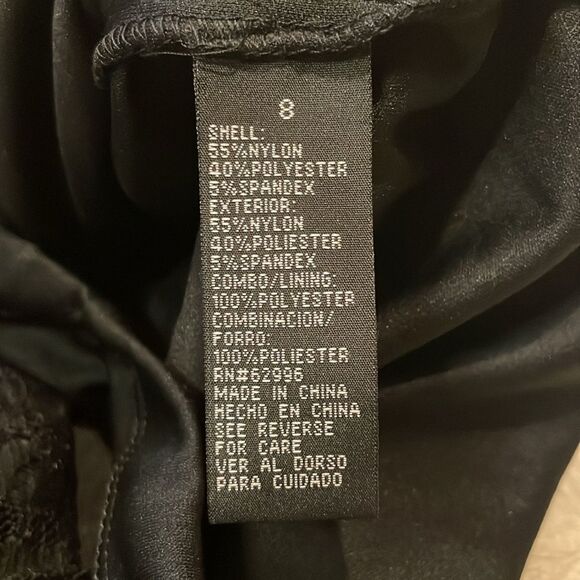 Scarlett- Black Lace Sequined Long Mesh Open Sleeve Cuffed Mini Dress- Size 8 - Picture 10 of 10